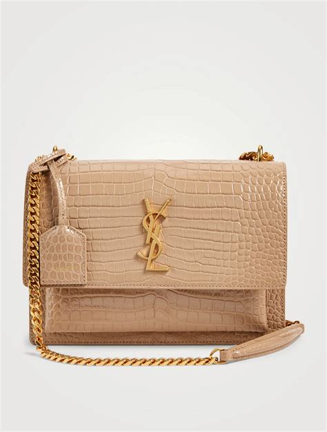 ysl beige sunset bag|ysl sunset bag crocodile.